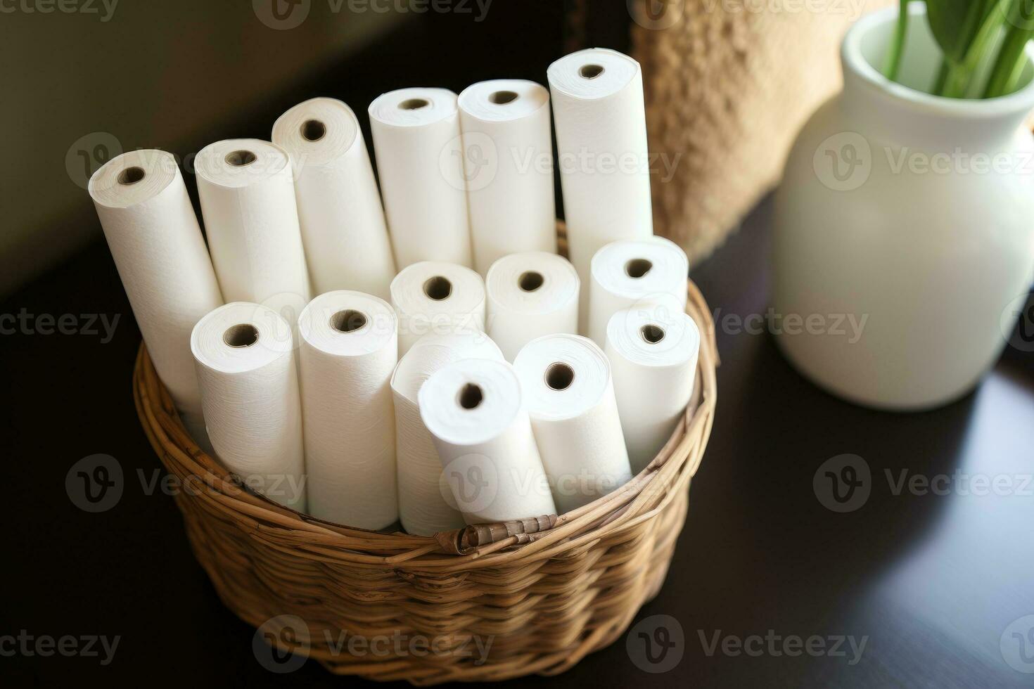 Rolled towels for guest use photo