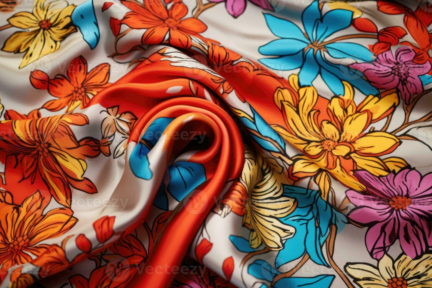 Silk scarf isolated on black background photo