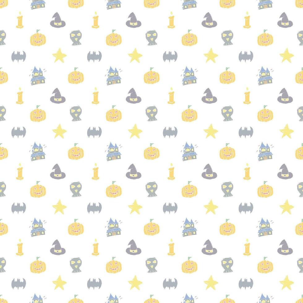 Seamless Halloween pattern. Doodle Halloween background vector