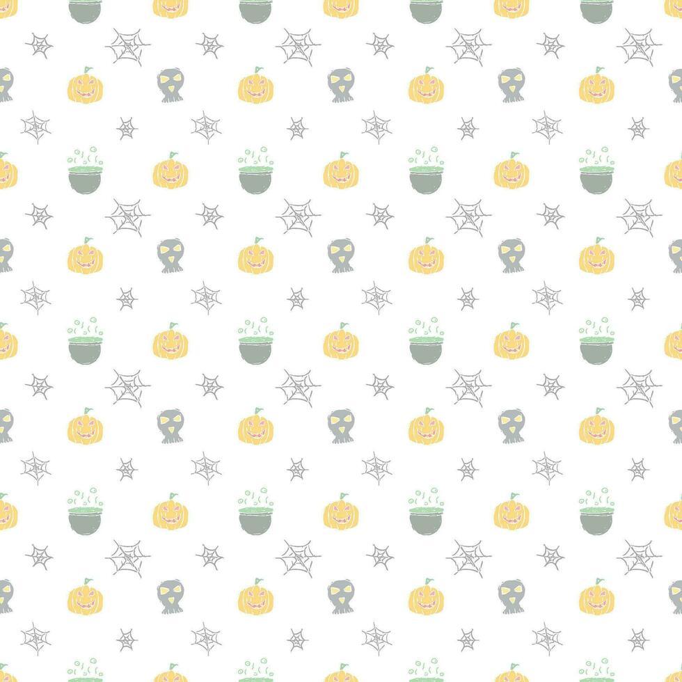 Seamless Halloween pattern. Doodle Halloween background vector