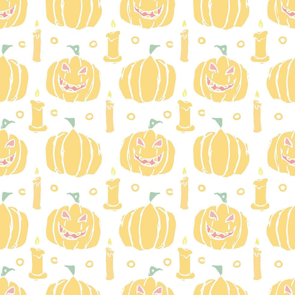 Seamless Halloween pattern. Doodle Halloween background vector