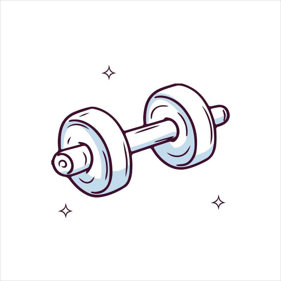 Hand drawn dumbbell. Doodle Sketch Vector Illustration