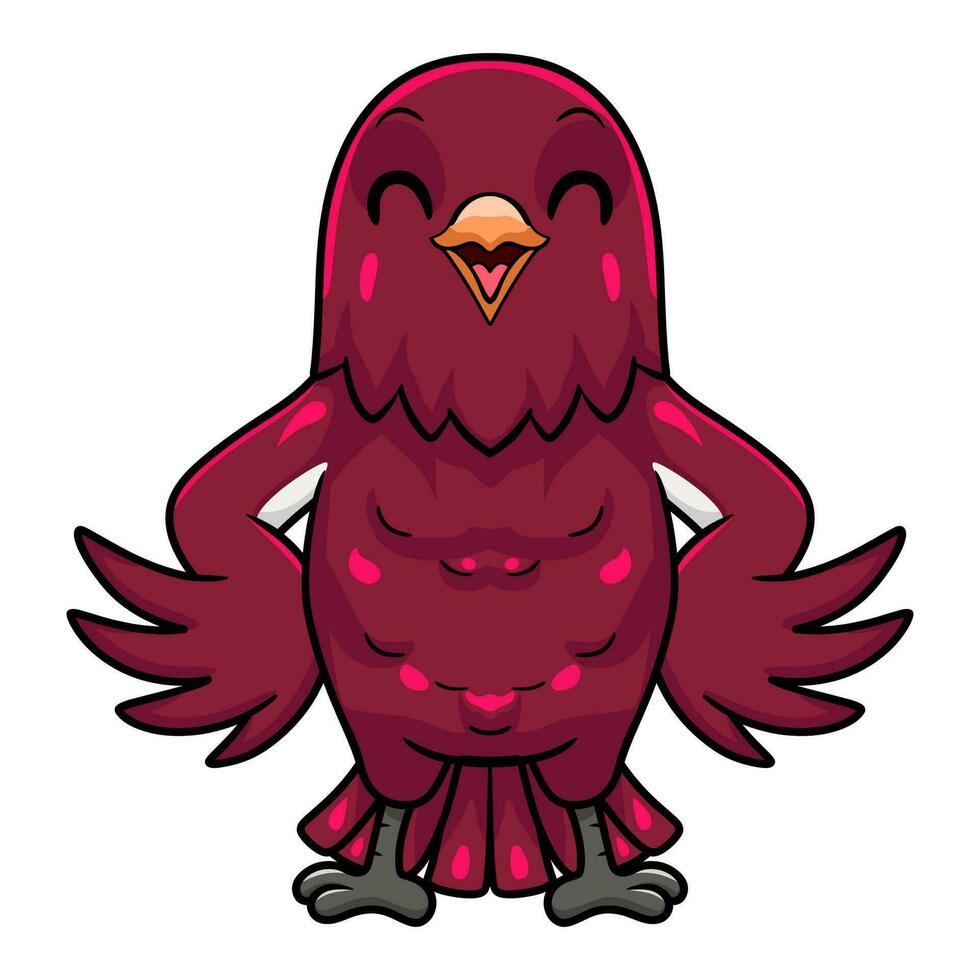 Cute pompadour cotinga bird cartoon vector