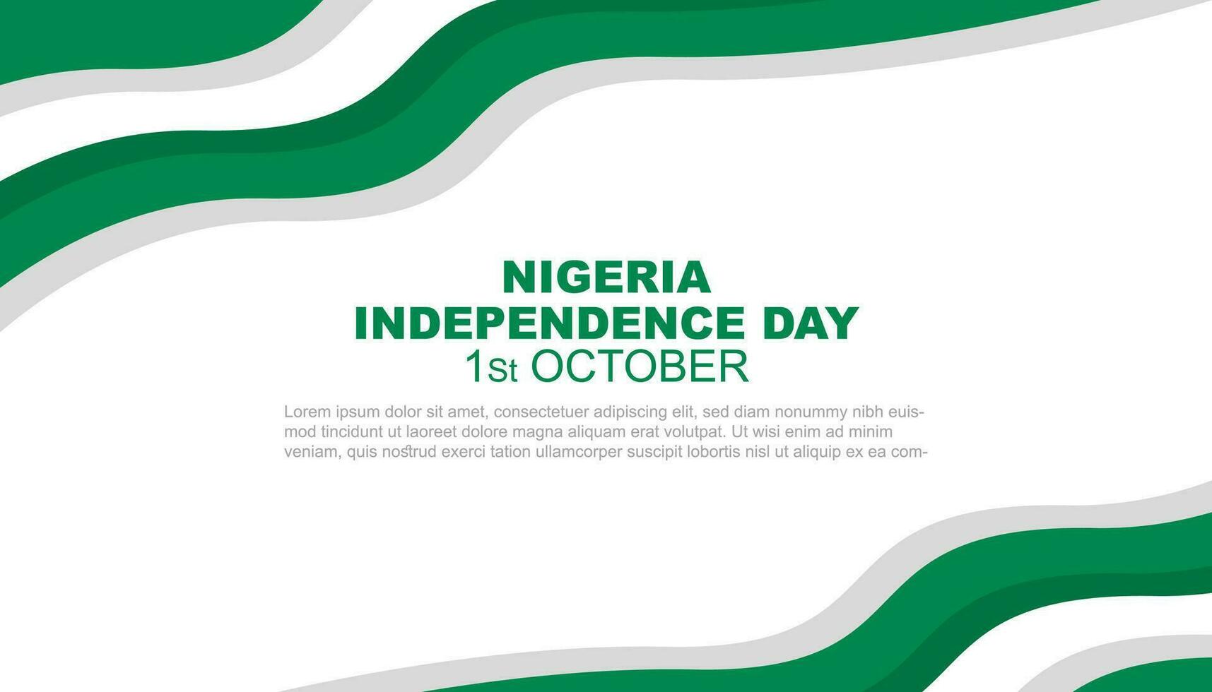 Nigeria independence day is celebrated on October 1. Background design template for Nigerian national holiday vector
