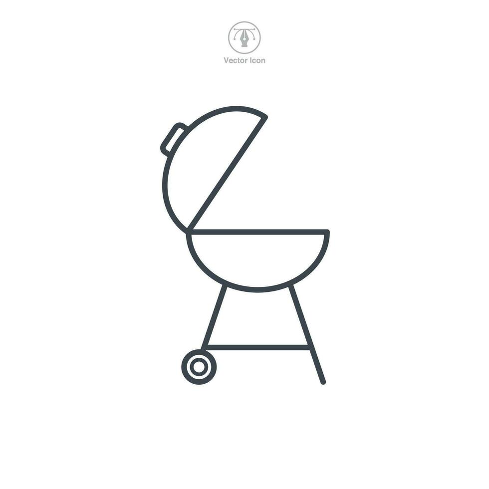 barbacoa parrilla icono símbolo vector ilustración aislado en blanco antecedentes