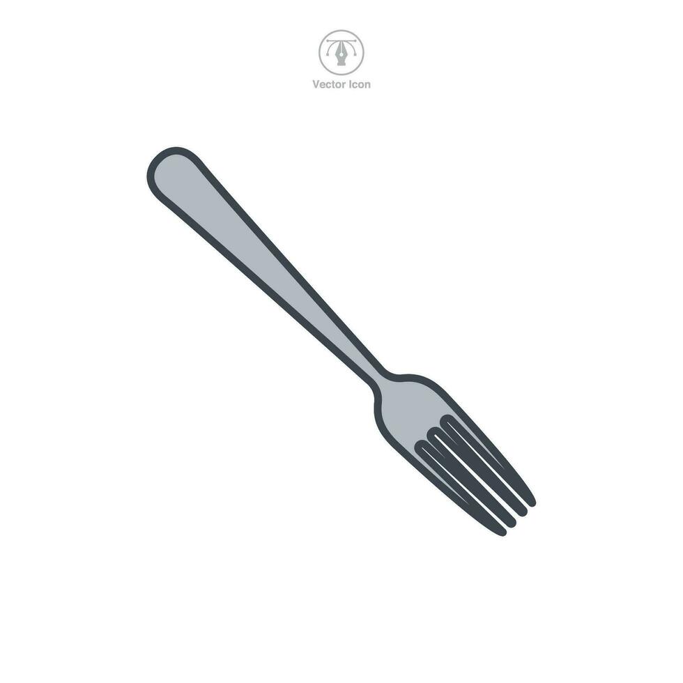 tenedor icono símbolo vector ilustración aislado en blanco antecedentes