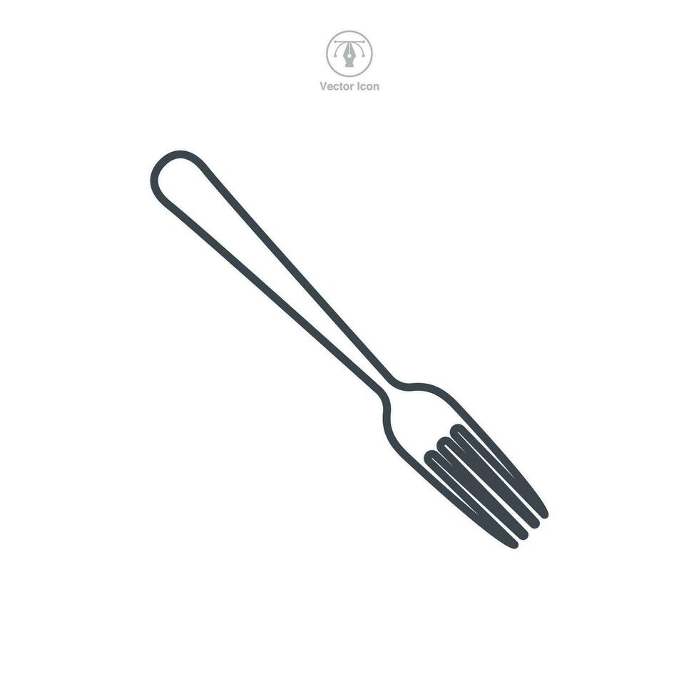 tenedor icono símbolo vector ilustración aislado en blanco antecedentes