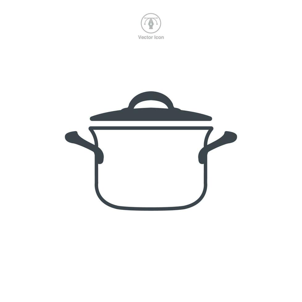 cooking pot icon symbol vector illustration isolated on white background