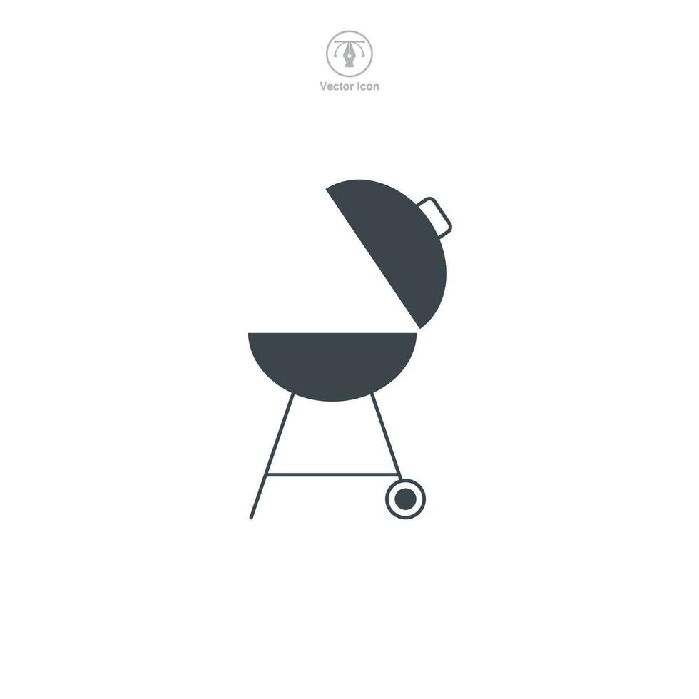 barbacoa parrilla icono símbolo vector ilustración aislado en blanco antecedentes