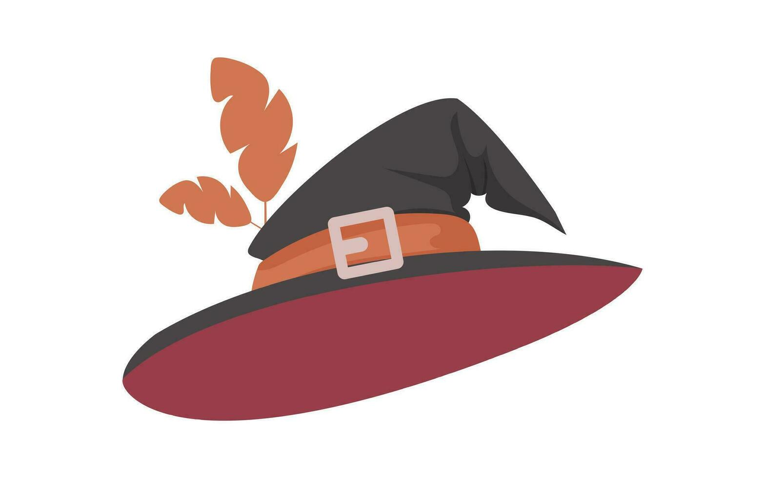 un de bruja sombrero es un alto sombrero ese brujas poner en su cabezas eso tiene un agudo forma. un Víspera de Todos los Santos sombrero ese se parece un béisbol gorra. dibujos animados estilo, vector ilustración