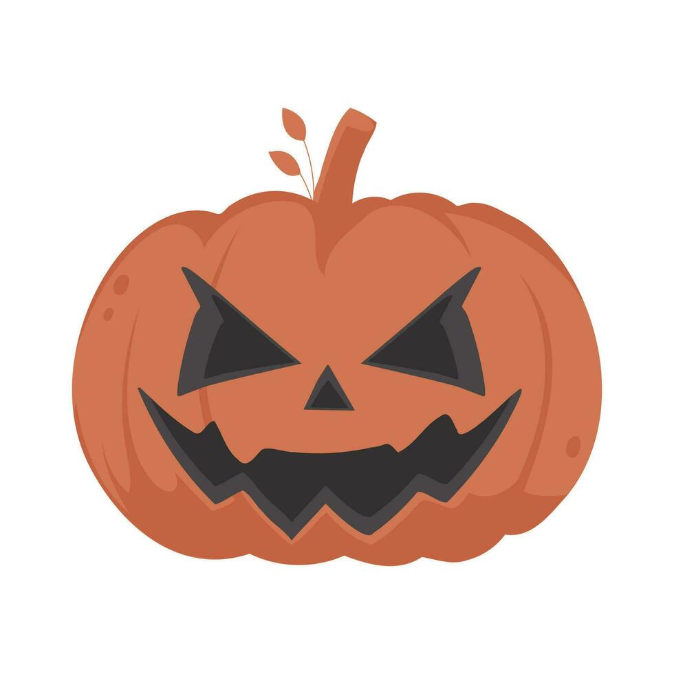 A large pumpkin with a scary face. This is perfect for a Halloween gathering. Cartoon style, Vector Illustration