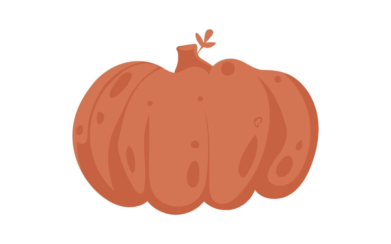 This big pumpkin can be used to decorate for fall and Halloween. Cartoon style, Vector Illustration