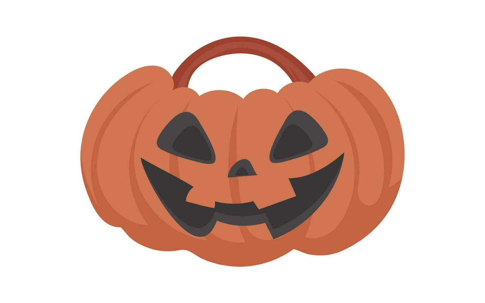 Large pumpkin with a scary face. This thing is great for a Halloween theme. Cartoon style, Vector Illustration