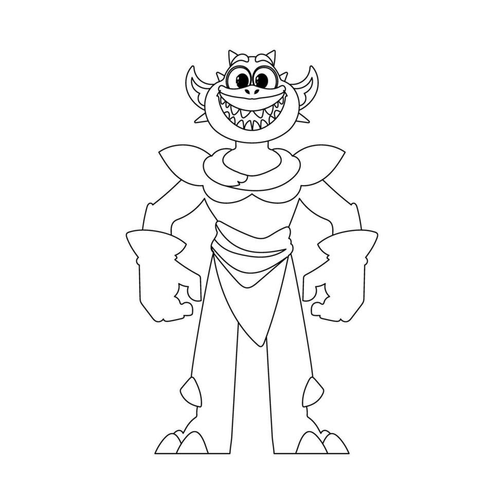This cartoon character is not like the others and has special skills. Childrens coloring page. vector