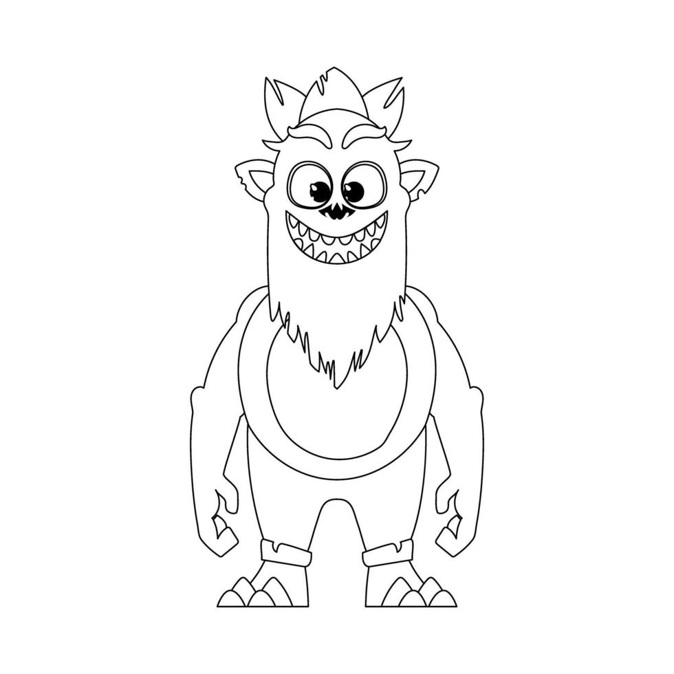 This person from a cartoon is strange and unique. Childrens coloring page. vector