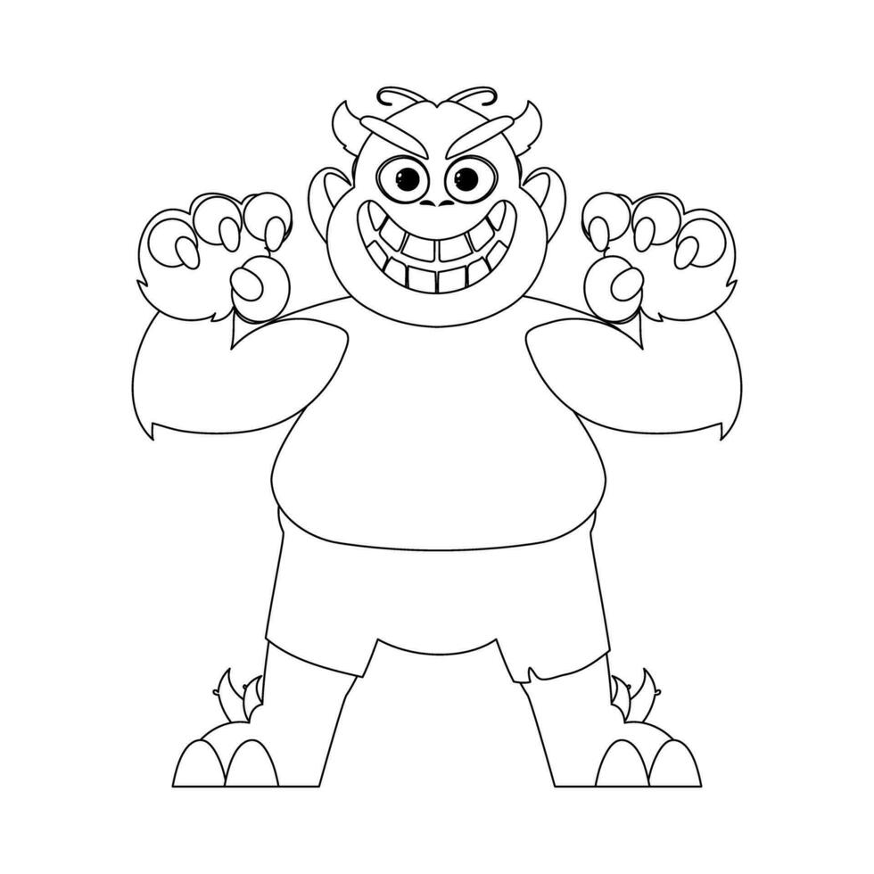 This cartoon character is unique and stands out from the rest because it has special abilities that set it apart. Childrens coloring page. vector