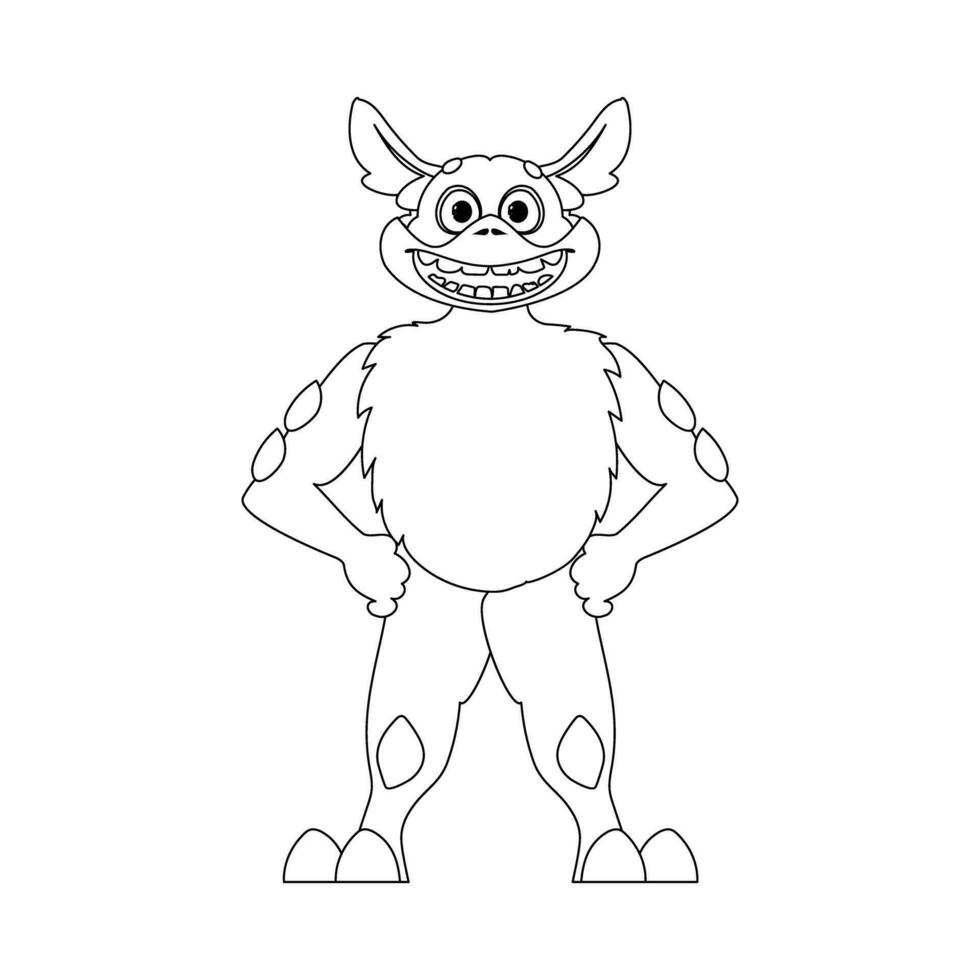 This character from a cartoon is really unique and different from all the others. Childrens coloring page. vector