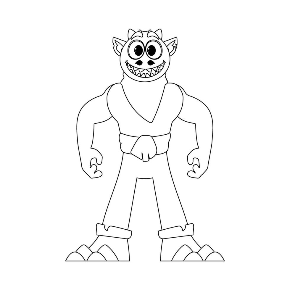 This cartoon character is unique and incredible because it has abilities that nobody else has. Childrens coloring page. vector