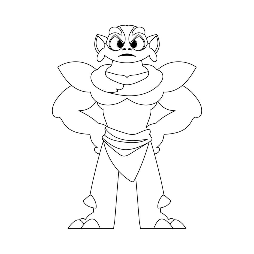 This cartoon character is special and different because it can do things that nobody else can do. Childrens coloring page. vector