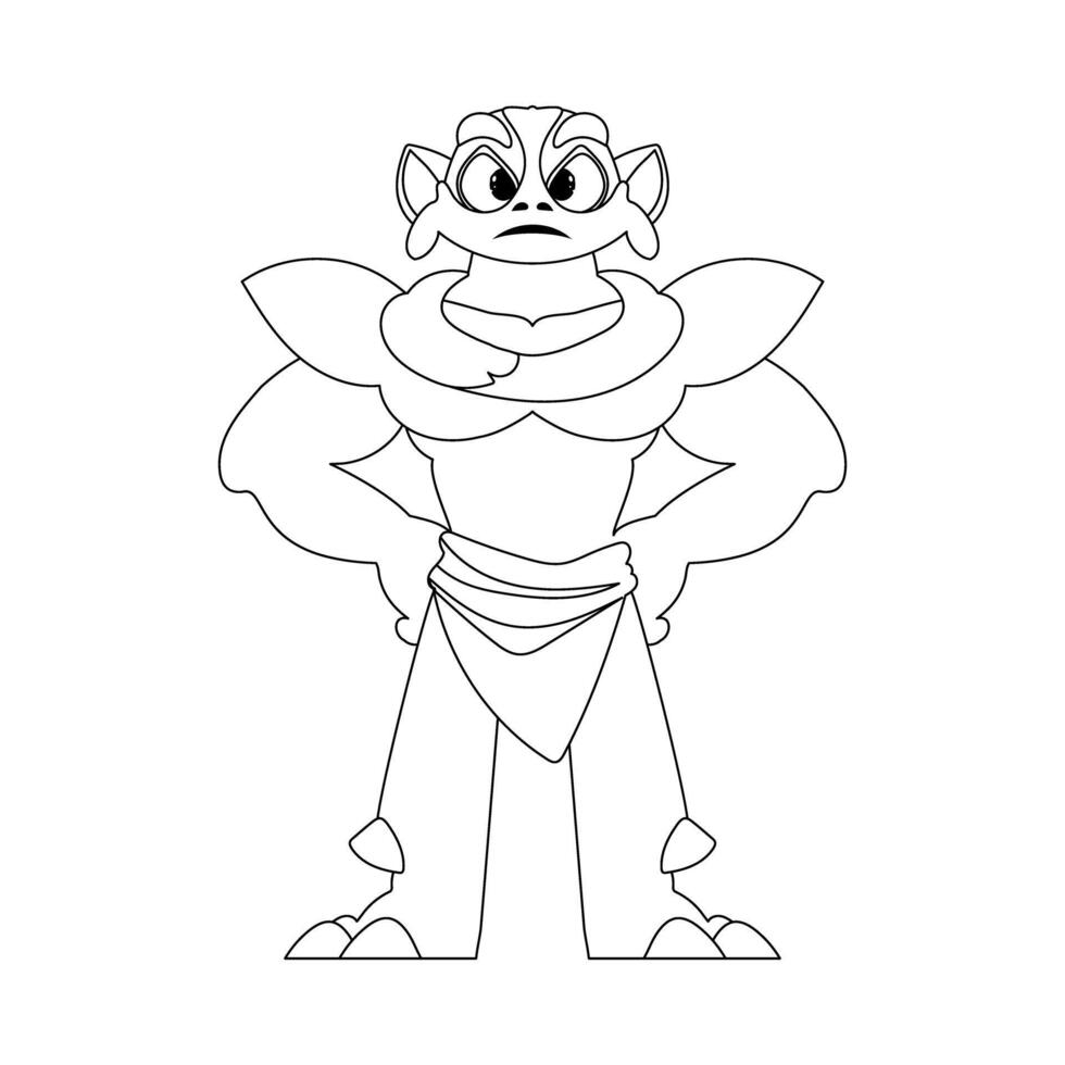 This cartoon character is special and different because it can do things that nobody else can do. Childrens coloring page. vector