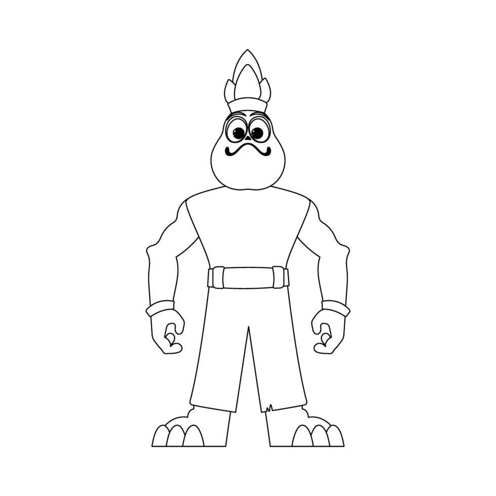 This cartoon character is special and cool because it can do things that nobody else can. Childrens coloring page. vector