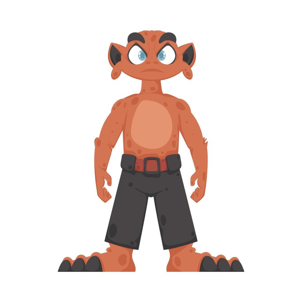 This is a funny and fun orange creature. Cartoon style. vector