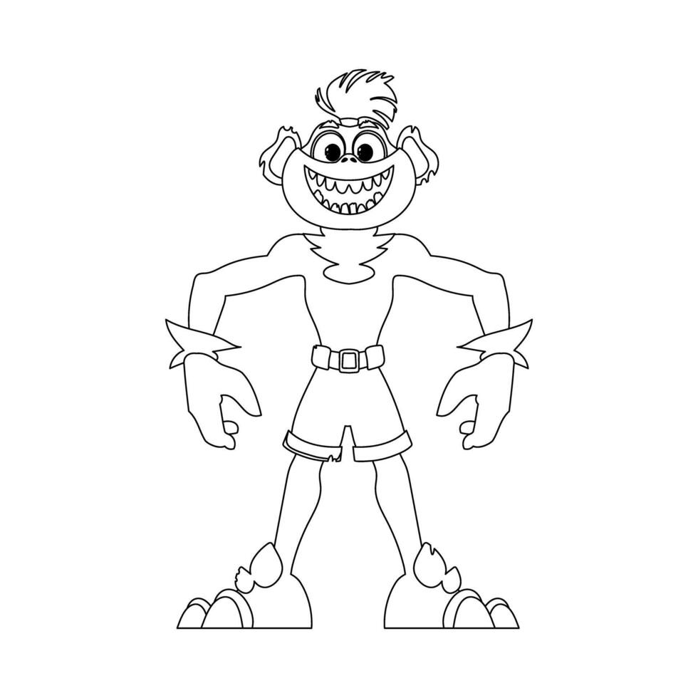 This cartoon character is special and cool because it can do things that nobody else can do. Childrens coloring page. vector