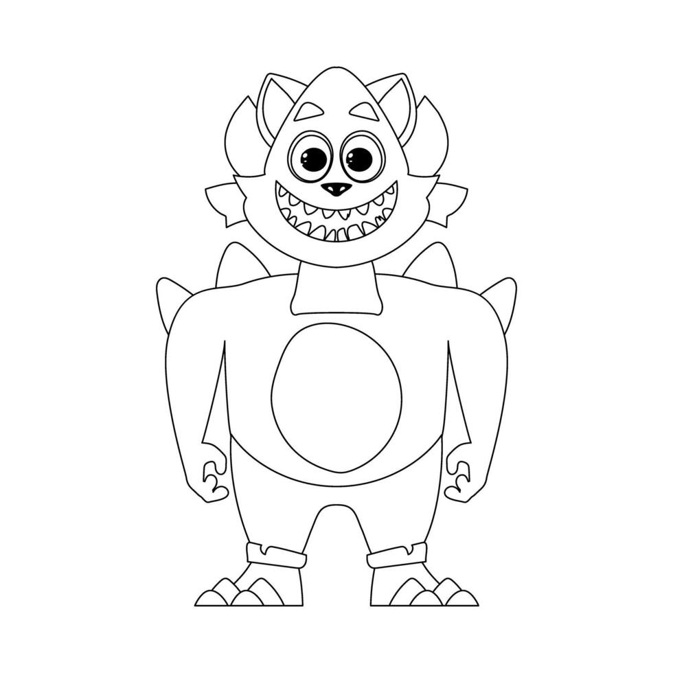 This cartoon character is unique and stands out because it can do things that no one else can do. Childrens coloring page. vector