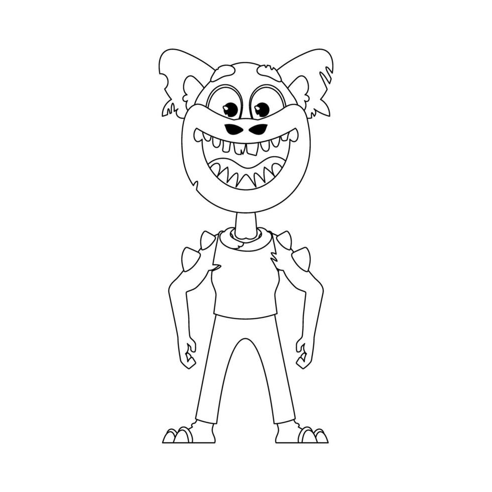 This cartoon character is unique and stands out because it has abilities that no one else has. Childrens coloring page. vector