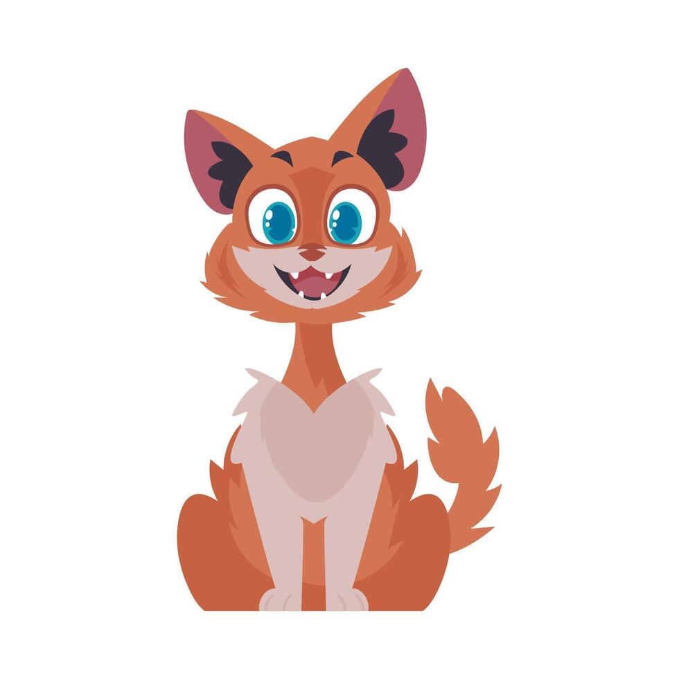 This is a funny-looking cat. A small, adorable cat is currently sleeping. Cartoon style, Vector Illustration