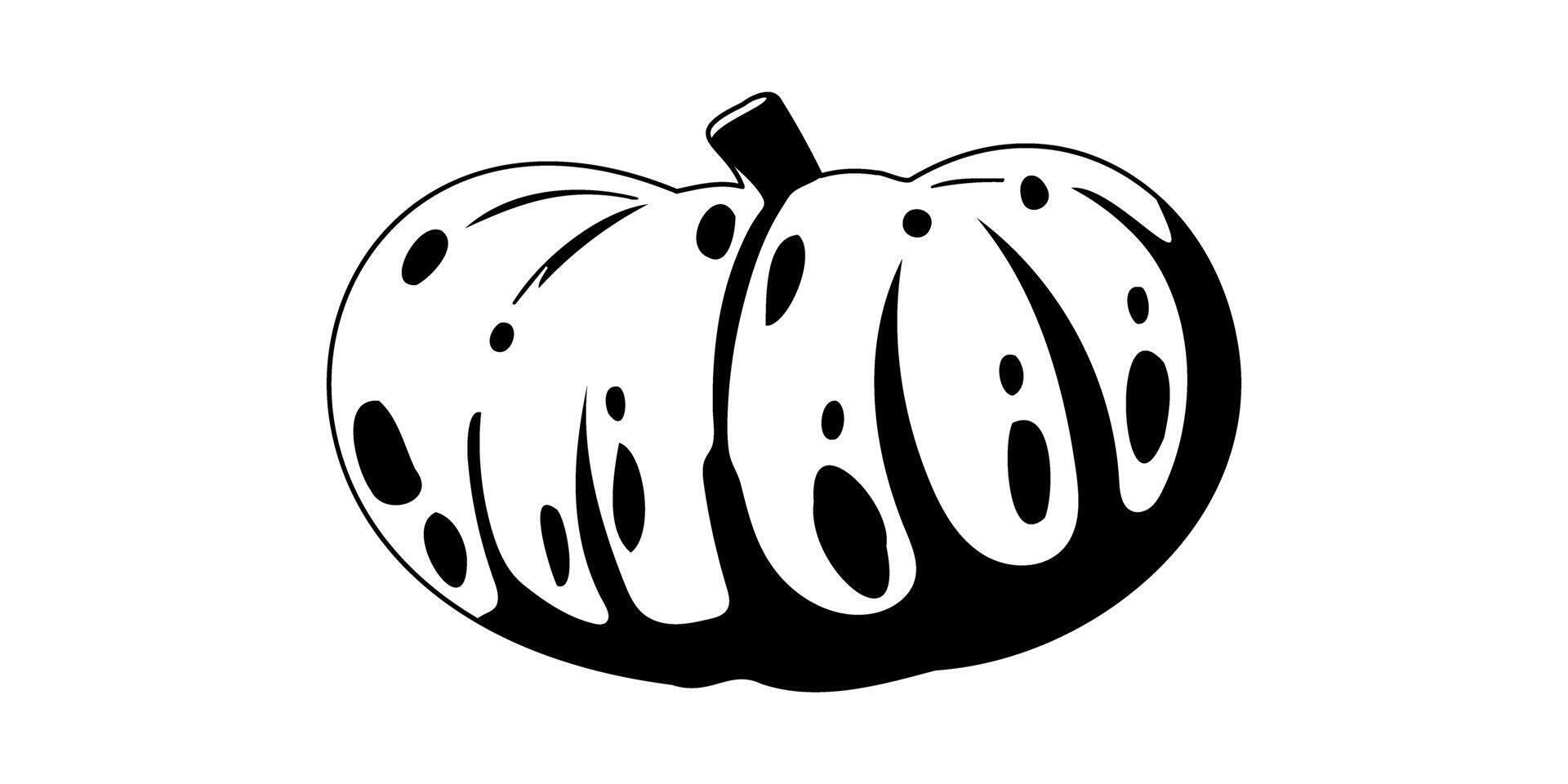 This big pumpkin represents fall and Halloween.Linear style. vector