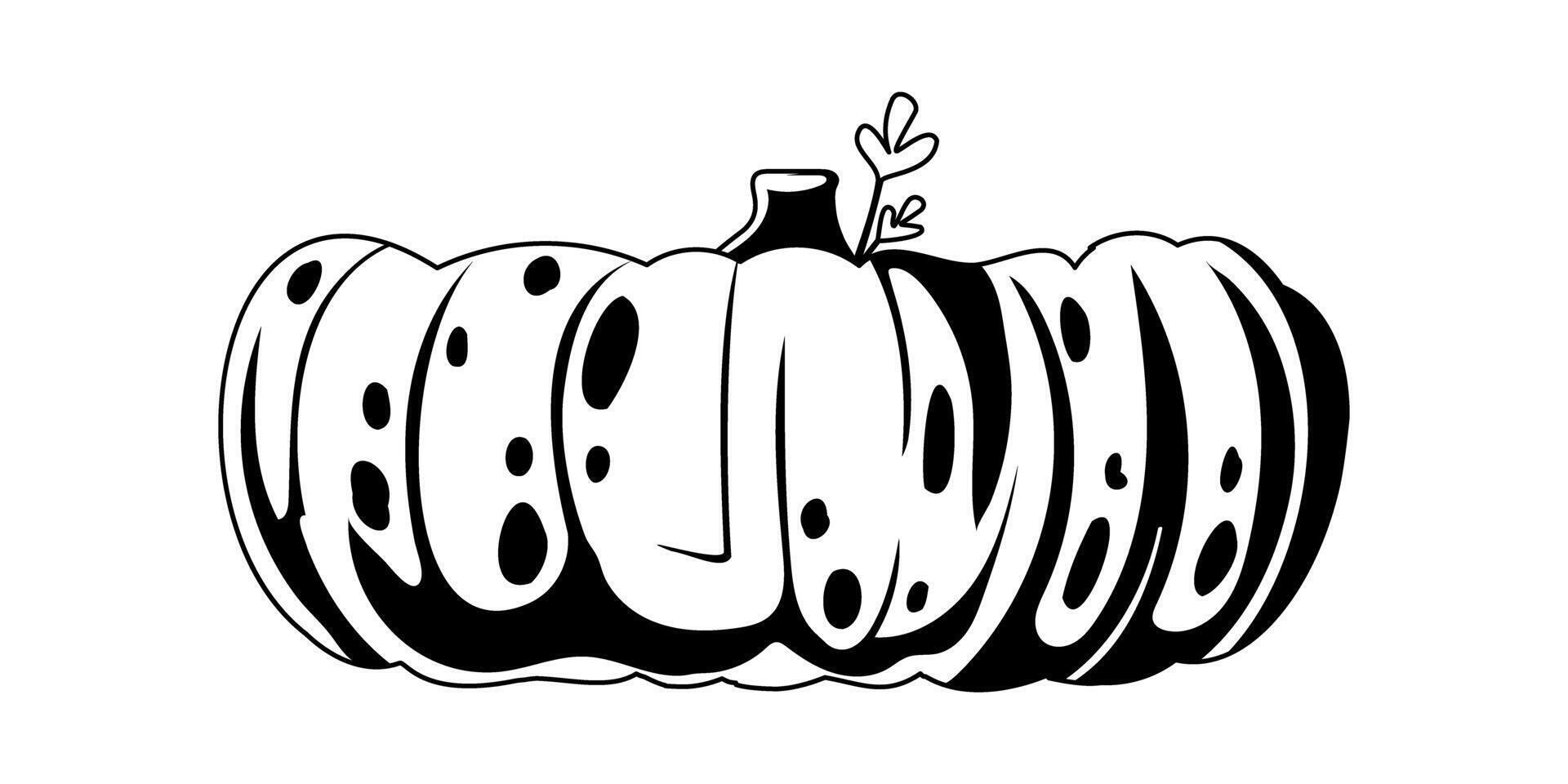 This is a big pumpkin that represents autumn and Halloween.Linear style. vector