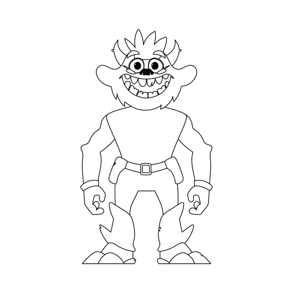 This cartoon character is really special and different from others because it can do things that no one else can do. Childrens coloring page. vector