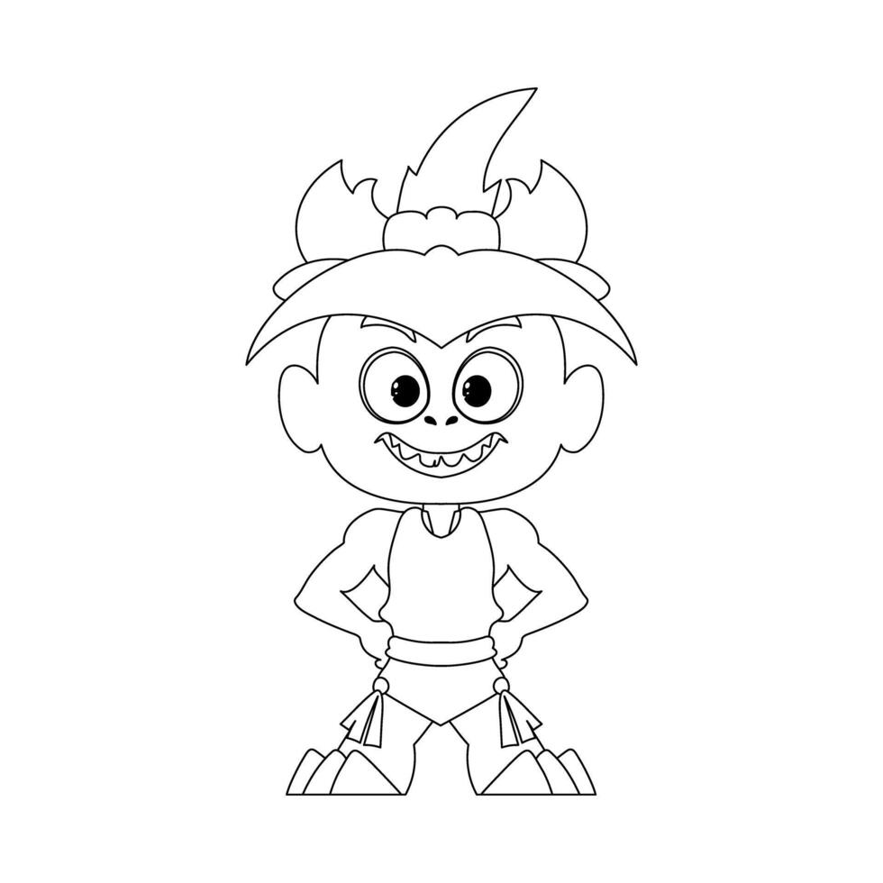 This cartoon character is very special and not like the rest. Childrens coloring page. vector