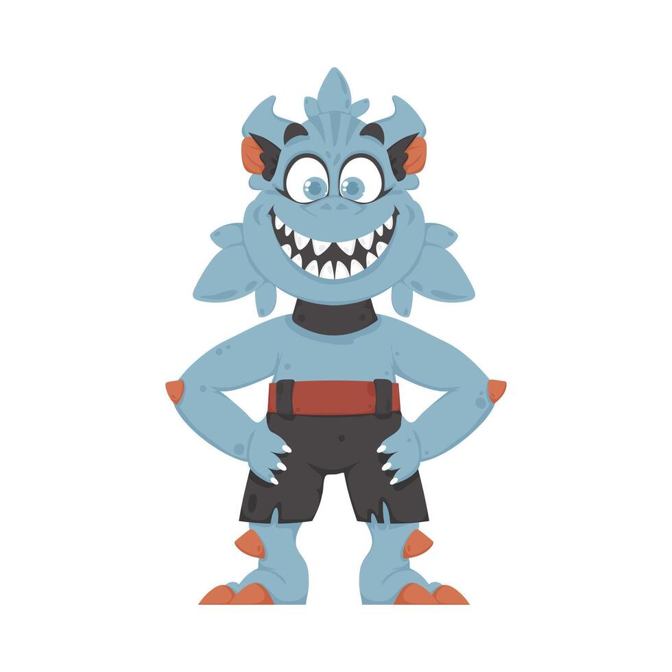 This is a cute and funny animal. Cartoon style. vector