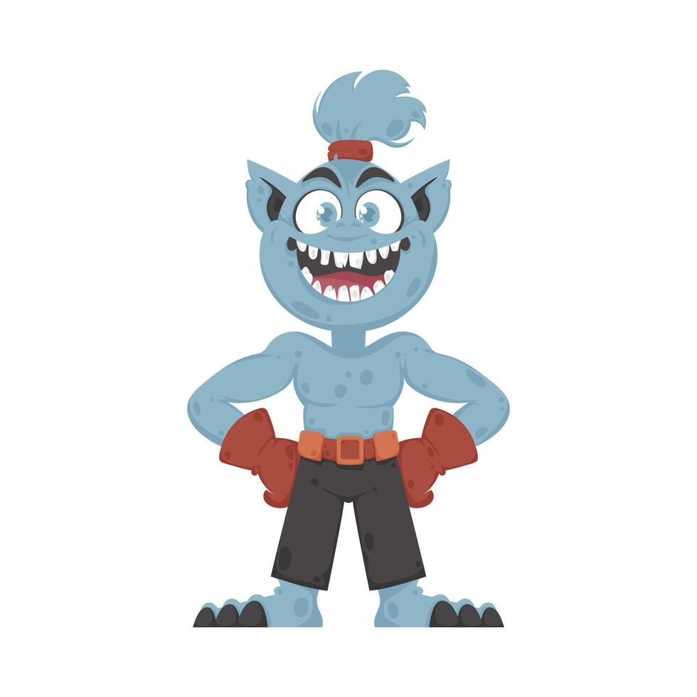 This cute animal is really fun and can make people laugh. Cartoon style. vector