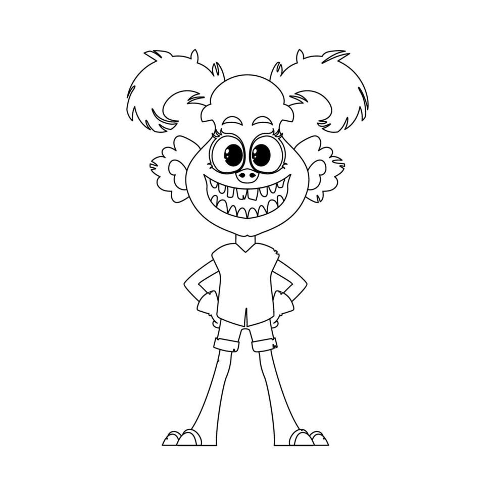 This cartoon character is very unique and stands out from others because it has abilities that nobody else has. Childrens coloring page. vector