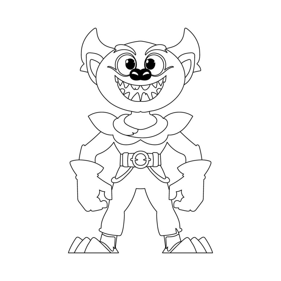This cartoon character is different and extraordinary because it can do things that nobody else can do. Childrens coloring page. vector