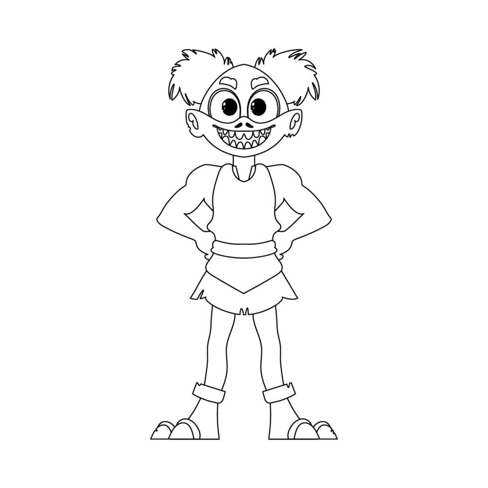 This cartoon character is special and cool because it has abilities that nobody else has. Childrens coloring page. vector
