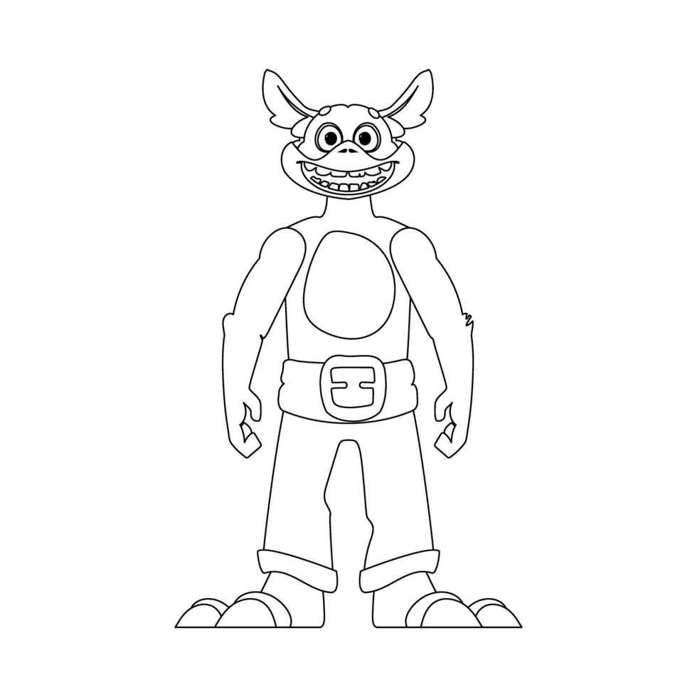 This cartoon character is special and amazing because it can do things that nobody else can do. Childrens coloring page. vector