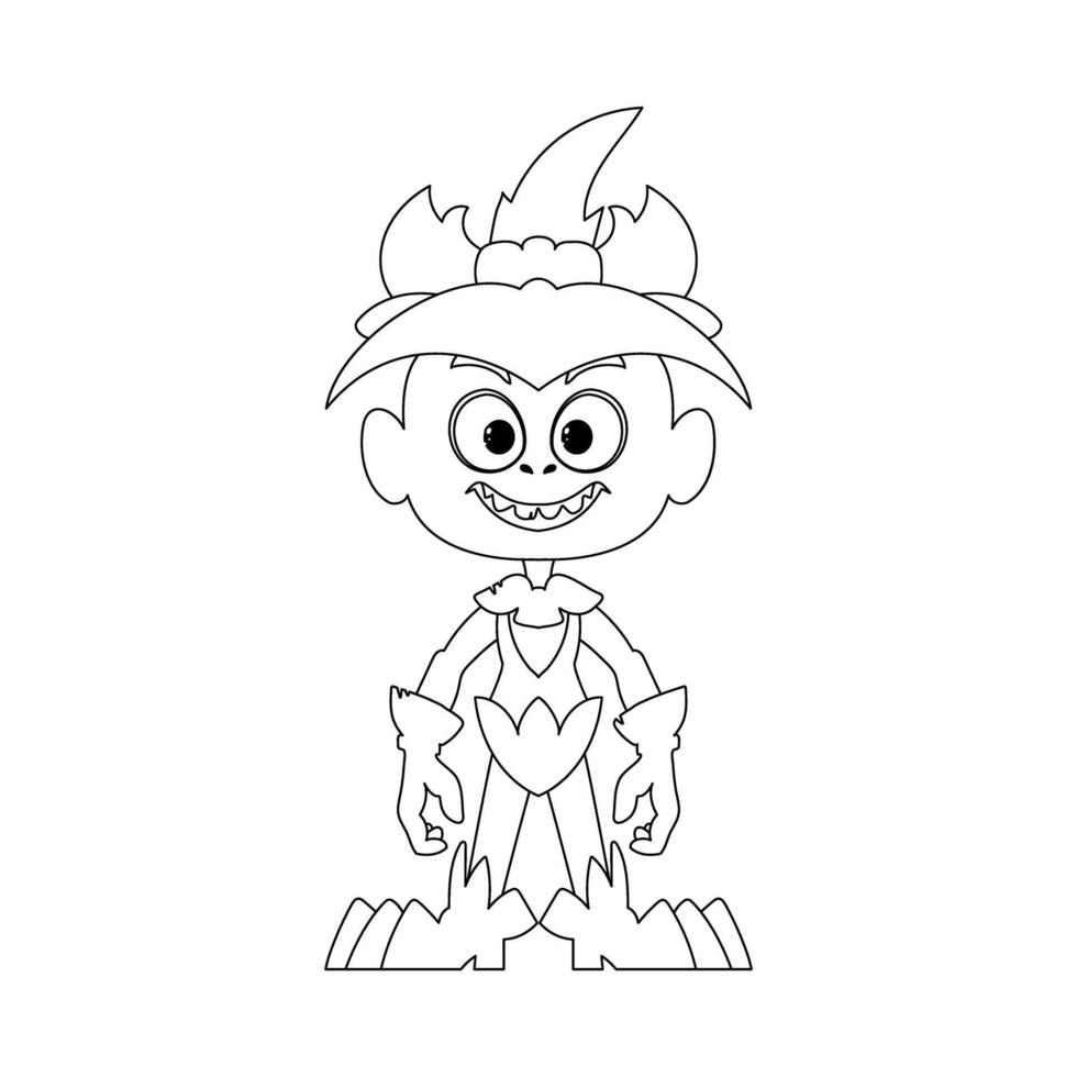 This cartoon character is unique and awesome because it can do things that no one else can do. Childrens coloring page. vector