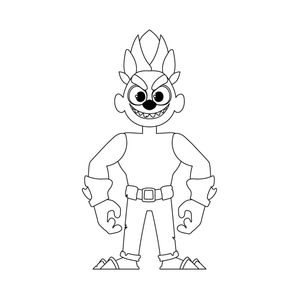 This cartoon character is special and amazing because it can do things that nobody else can do. Childrens coloring page. vector