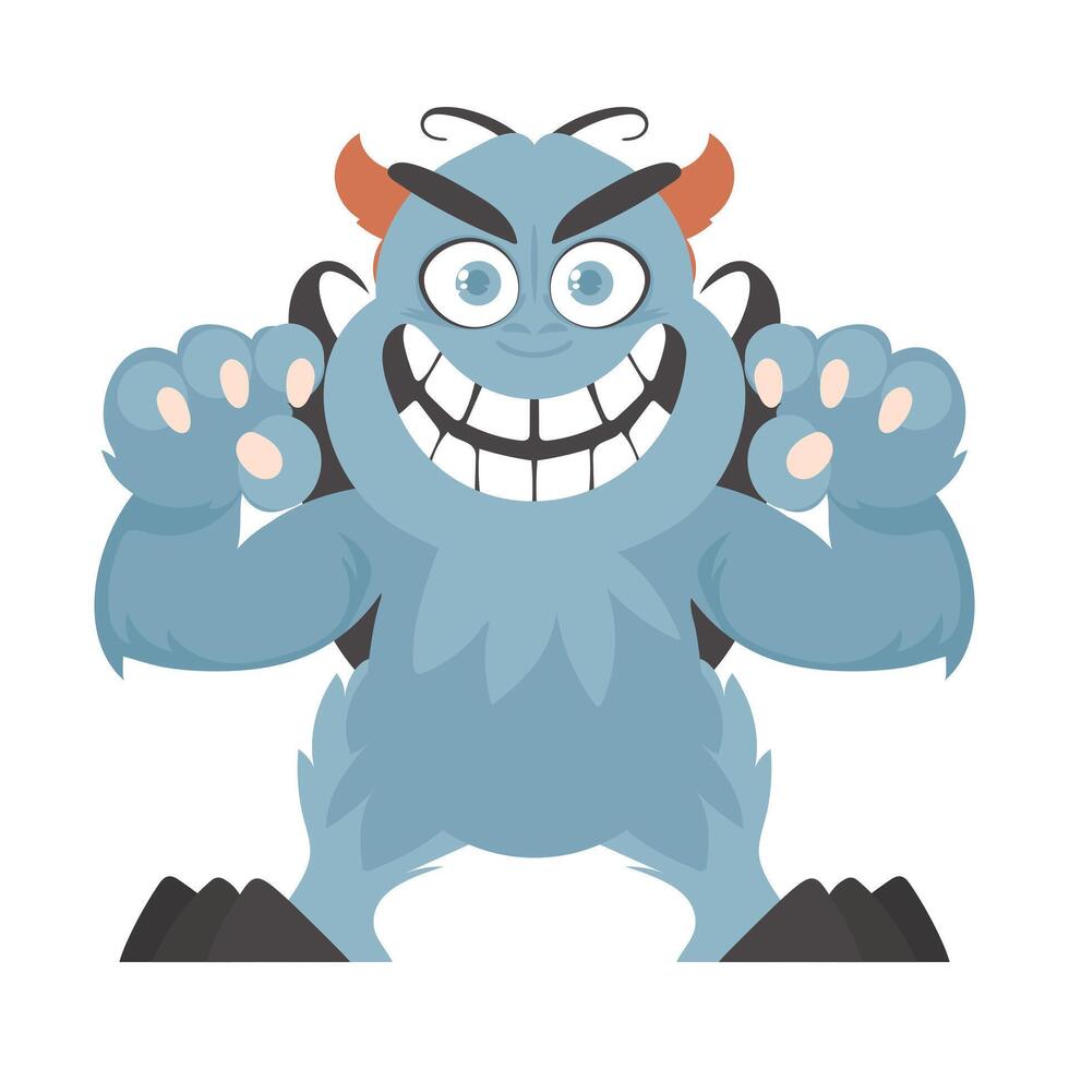 This animal is really bad and wicked. Cartoon style. vector