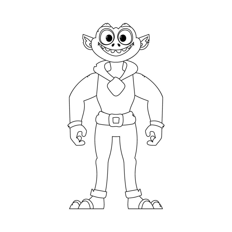This cartoon character is unique and awesome because it can do things that nobody else can do. Childrens coloring page. vector