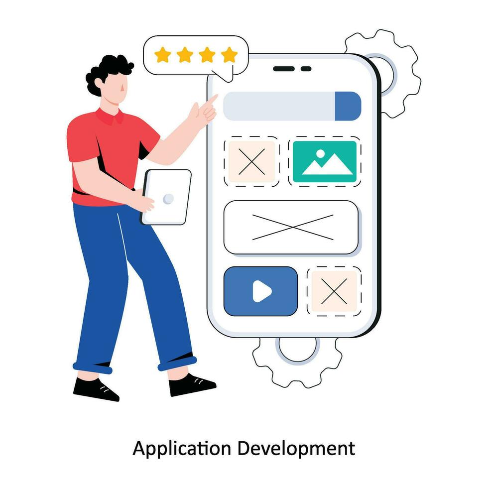Application development Flat Style Design Vector illustration. Stock illustration