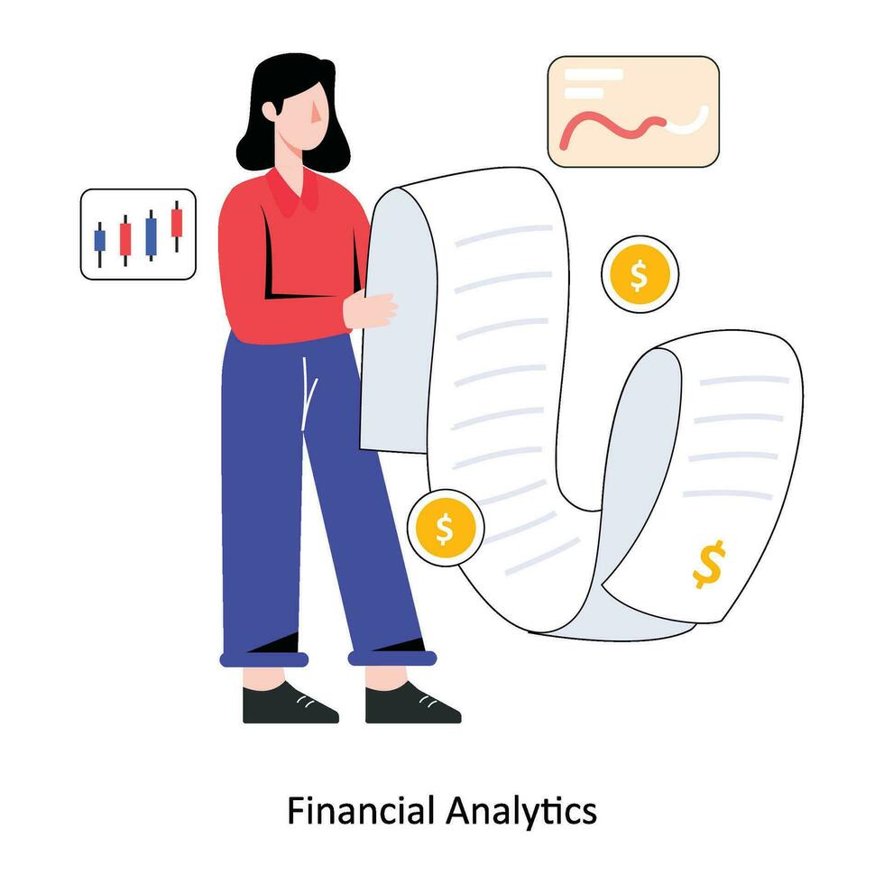 Financial Analytics flat style design vector illustration. stock illustration