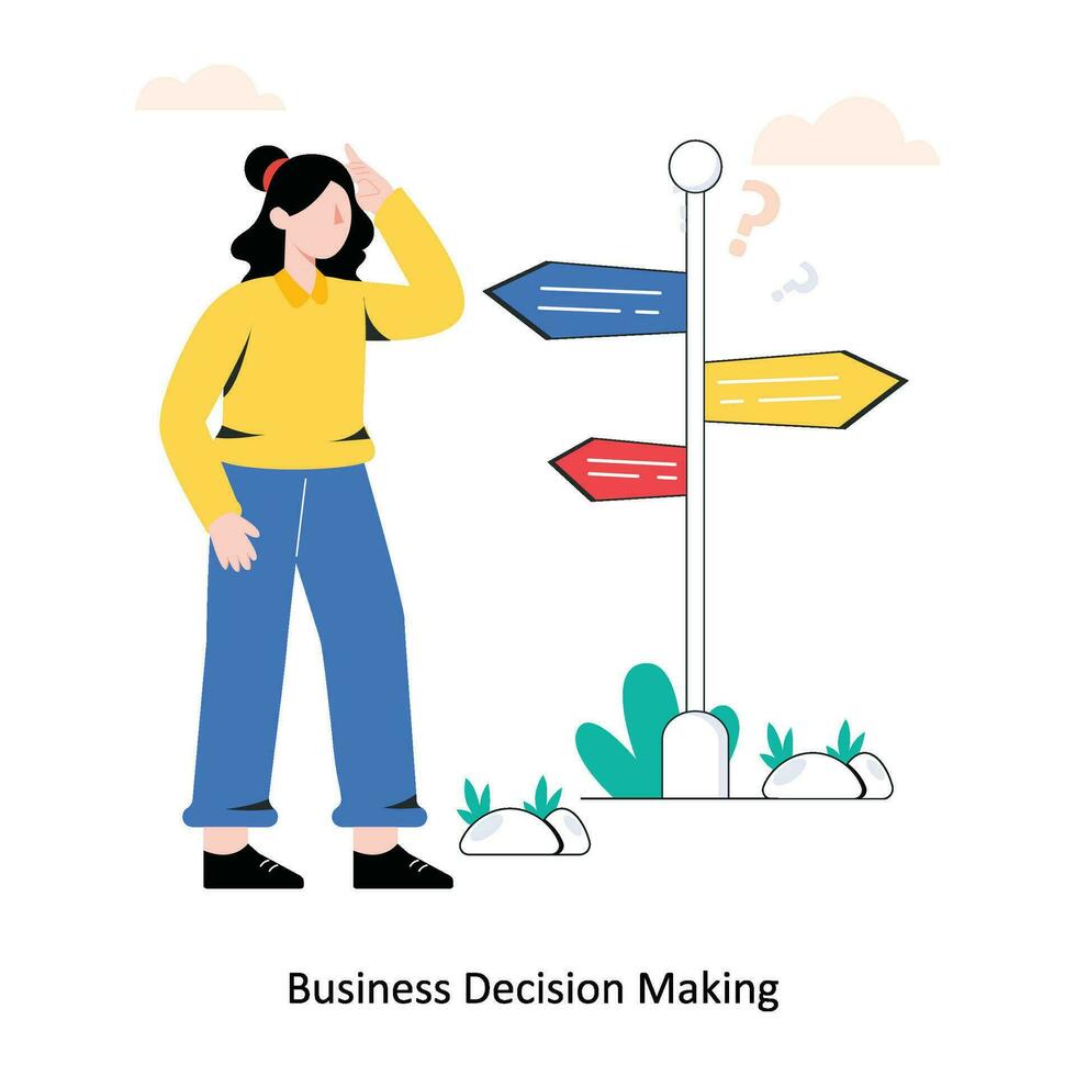 Business Decision Making  flat style design vector illustration. stock illustration