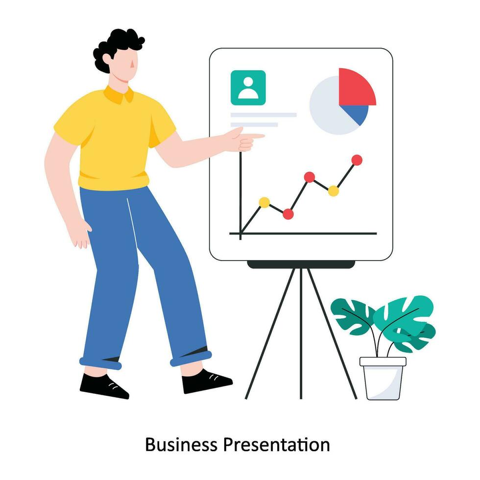 Business Presentation flat style design vector illustration. stock illustration