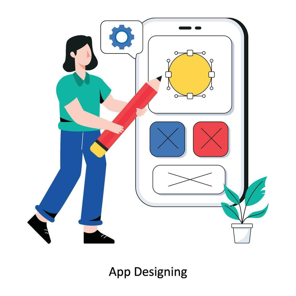 App Designing Flat Style Design Vector illustration. Stock illustration
