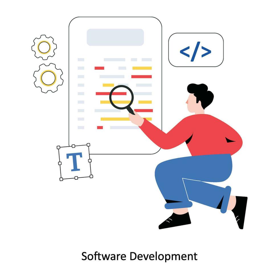 PrintSoftware Development Flat Style Design Vector illustration. Stock illustration